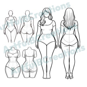 Plus size fashion figure templates Royalty Free Vector Image