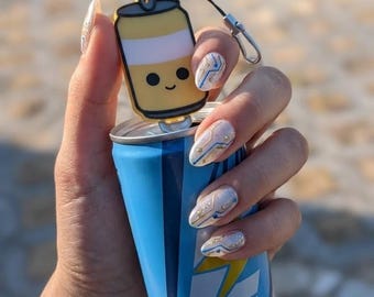 Leuke sleutelhanger met lipjeopener voor frisdrankblikjes | Nagelbeschermer voor energiedrankjes en frisdrankblikjes | Kawaii blikjesopener | Hulpmiddel voor mensen met artritis | 5 kleuren