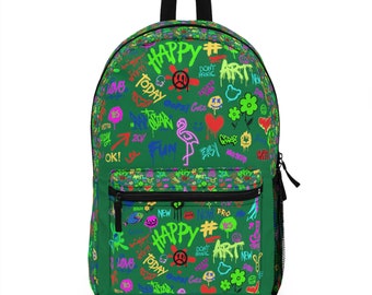 Skateboard Graffiti Style Backpack, Skater style bags, Skateboarding accessories, Urban Backpack, Streetwear Backpack, Skate culture bags,