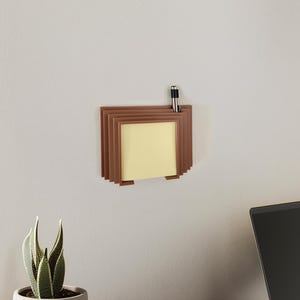 Mid-Century Modern Post-It Note Holder | Wall or Desk Organizer