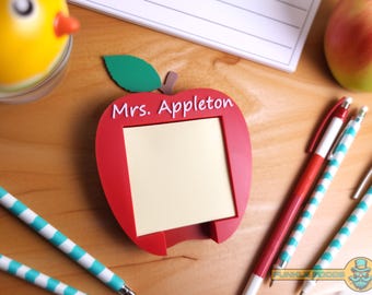 Teacher Gift - Personalized Apple Sticky Note Holder