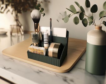 Chic Makeup Organizer – Minimalist Design for Countertops or Vanity Cabinets | 2 sizes offered