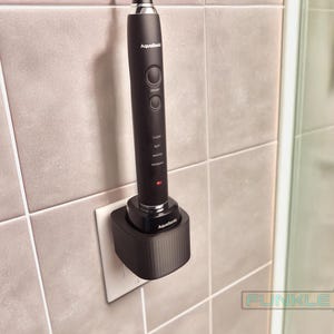 Aquasonic Toothbrush Charger Wall Mount: Cord Hiding Bathroom Organizer