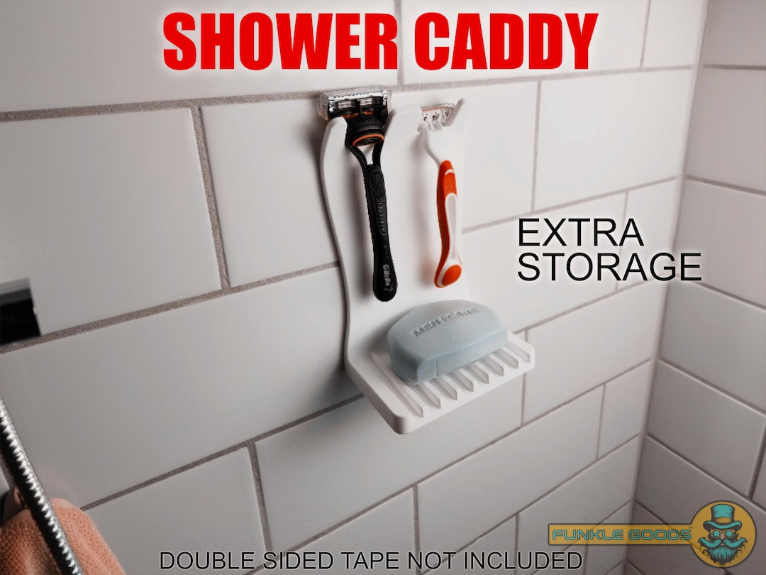 Shower Caddy – Shower Shelf Razor Holder & Self Draining Soap Dish ...