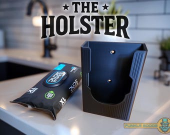 The Holster - Holder for Dude Wipes - Wall Mount Bathroom Wall or Cabinet Door Dispenser.