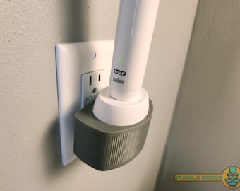 Oral-B Toothbrush Charger Wall Outlet Mount: Cord Hider, Bathroom Organizer, Compatible with Oral b io4, io5, io6