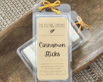 Cinnamon Sticks | 3 oz Soy Wax Melt Bars | Heavily Scented