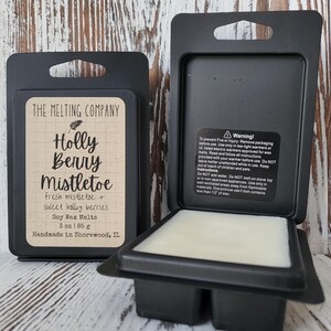 HOLLY BERRY MISTLETOE | 3 oz Soy Wax Melt Cubes | Heavily Scented