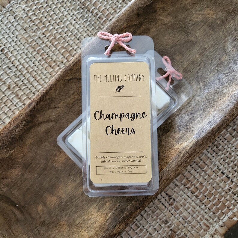 Champagne Cheers 3 Oz Soy Wax Melt Bars Heavily Scented Etsy