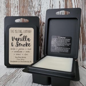 VANILLA & SMOKE | 3 oz Soy Wax Melt Cubes | Heavily Scented