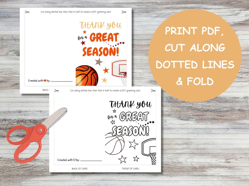 PRINTABLE Basketball Card, Coloring Coach Card, Thank You Coach, Coach ...