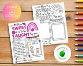 Teacher Appreciation Printable, Teacher Appreciation Week Gift, Thank You Teacher Gift Coloring Pages, PDF Download, Valentines Day