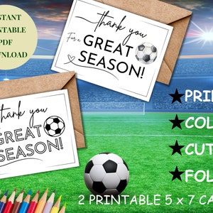 Tarjeta de fútbol IMPRIMIBLE, Tarjeta de entrenador para colorear, Gracias entrenador, tarjeta de agradecimiento al entrenador, Descarga instantánea, PDF imprimible