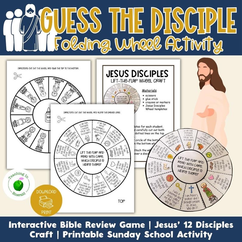 Guess the Disciple Wheel Craft | Jesus 12 Disciples Activity | Bible ...