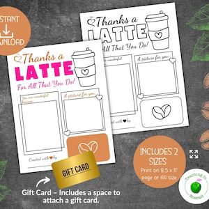 Teacher Appreciation Printable, Teacher Appreciation Week Gift, Thank You Teacher Gifts, Principal Appreciation, Teacher Gift Card, Coffee