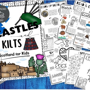 Écosse pour enfants, Activités Écosse, coloriage Écosse, activités de voyage pour enfants, Écosse à imprimer pour l'école à la maison, coloriages Écosse