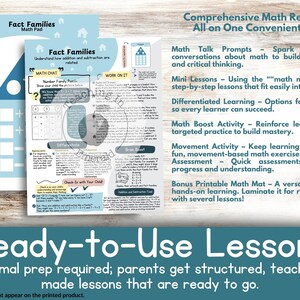 Fact Families, Printable Math Mini Unit PDF for Parents, On-the-go Math ...