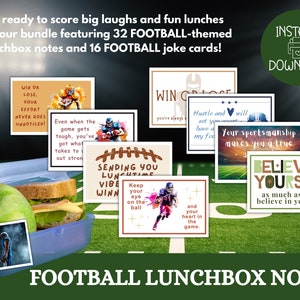 Notas de la lonchera de fútbol para niños, Afirmaciones positivas, Notas alentadoras para niños, Descarga instantánea de PDF Notas del almuerzo