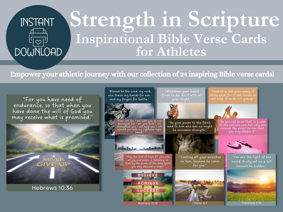 24 Bible Verse Cards, Printable Scripture Cards, Encouraging Bible ...