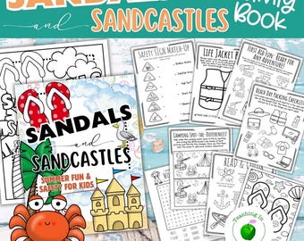 Mega Summer Activity Book for Kids – 50-Page Printable PDF, Fun Games, Puzzles, Coloring, Mazes, Word Find, I SPY, Camp Activity, Road Trip