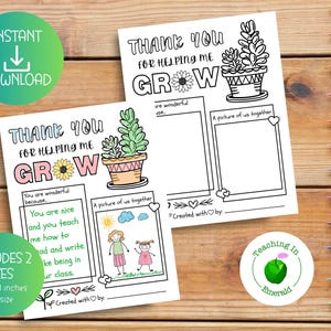 Enseignant, remerciement du directeur d'école à imprimer, cadeau de la semaine d'appréciation des enseignants, cadeau de remerciement pour l'enseignant, pages à colorier, téléchargement PDF instantané, grandir