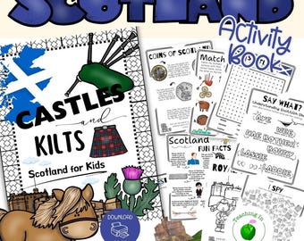 Scotland for kids, Scotland Activities, Scotland Coloring, Travel Activities for Kids, Scotland Home-School, Scotland Printables