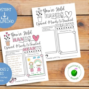 Carte de retraite, cadeau de retraite d'un enseignant, appréciation du directeur d'école, appréciation de l'enseignant, cadeau de l'enseignant, téléchargement PDF instantané