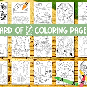 Wizard of Oz Kids Coloring Book PDF, Printable Coloring Book, Wicked Fun, Word Search, Instant Download, Party Printables, Party Gift