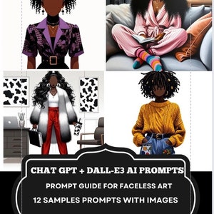 Dall-E3 & ChatGPT v4 Ai Art Prompt Guide | Faceless Art | 12 Sample Prompts | Customizable Prompts