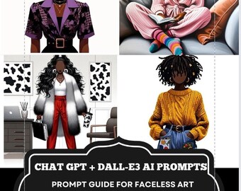 Dall-E3 & ChatGPT v4 Ai Art Prompt Guide | Faceless Art | 12 Sample Prompts | Customizable Prompts