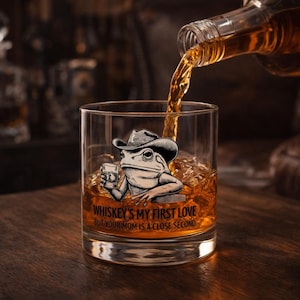 Funny Frog Whiskey Glass, Unique Dad Gift, 10oz