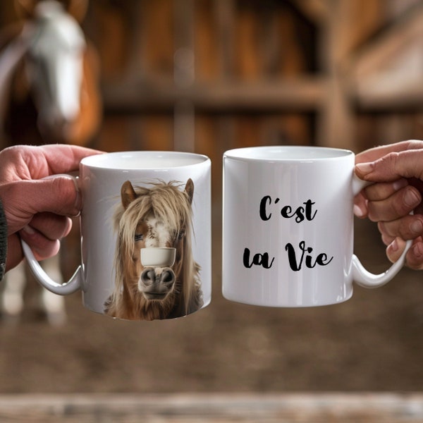 C'est la vie horse Mug, Appaloosa horse horse mom, mugs for grandma, mugs for mom, Funny horse mugs, horse mom, gift for girlfriend