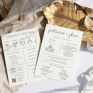 Wedding Program Template| Wedding Program Infographic| Infographic Program| Wedding Program Timeline| Canva Template