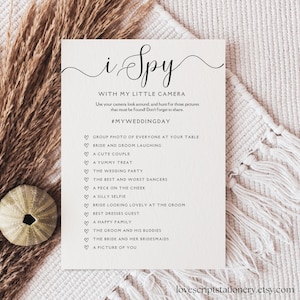 I Spy Wedding Game, Minimalist| Reception Game| Wedding Photo Hunt Game|Wedding Shower Fun Games| Edit with Canva