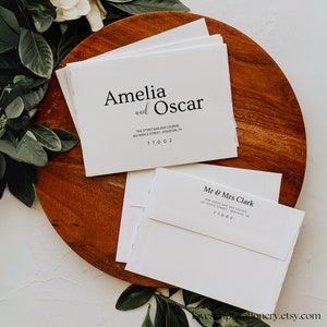Minimalist Envelope Template Download| Modern address label Printable Wedding Envelope Canva address template