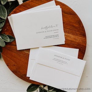 Minimalist Envelope Template Download| Modern address label Printable Wedding Envelope Canva address template