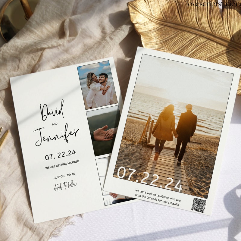 Two Sided Save the Date - Etsy