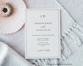 Wedding Invitation Template|Traditional Wedding Calligraphy & Border|Printable| Editable Wedding Invitations| Canva INSTANT Download