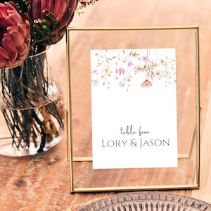 Wildflower Wedding Table Numbers Template,|Printable Table Numbers| Wedding Table Numbers| Pastel Wildflower Invitation