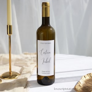 Custom Wine Label Template|Wine Labels Wedding, Editable Wine Labels|Printable Wine Labels|Personalized gift|Download|