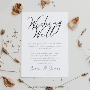 Modelo de cartão de casamento minimalista, desejos de casamento moderno, cartões de casamento modernos para impressão, modelo editável, download instantâneo