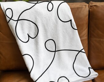 Valentinstag Decke, Valentinstag Geschenk für Sie, Valentinstag Geschenk für Ihn, Valentinstag Geschenk, Plüschdecke, Herz-Decke