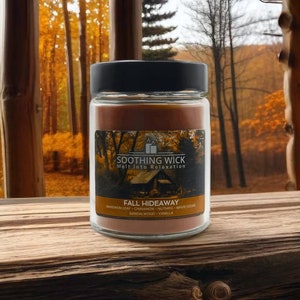 Luxury Scented Candle - Fall Hideaway | Cedar & Spiced Sandalwood | 9oz Hand Poured Candle | Great Gift for Any Occasion