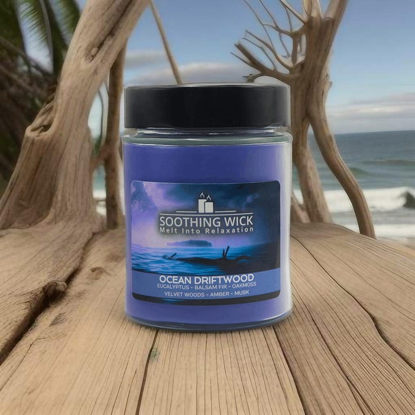 Scented Candles, Ocean Driftwood Candle, 9oz Homemade Candles, House Warming Gift, Hygge, Lavender, Jasmine, Eucalyptus, Coffee and more