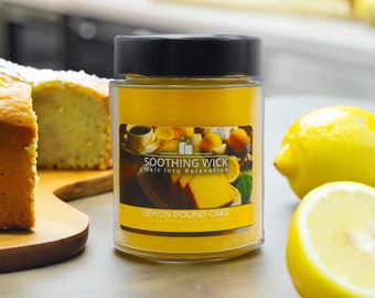 Luxury Scented Candle - Lemon Pound Cake | Sweet Vanilla & Citrus | 9oz Hand Poured Candle | Great Gift for Any Occasion