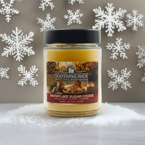 Luxury Scented Candle - Snowflake Sugar Cookie | Warm Vanilla & Spices | 9oz Hand Poured Candle | Great Gift for Any Occasion