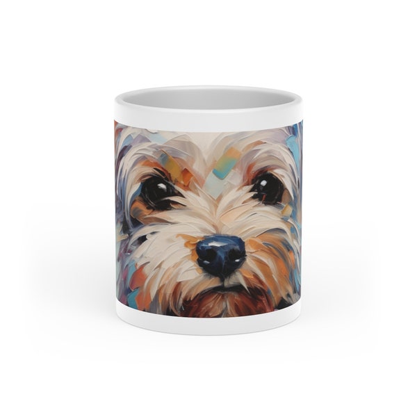 Morkie Love! Heart-Shaped Mug , Fur Baby , Art, Love