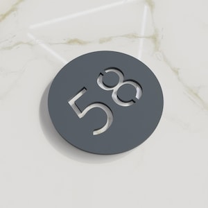Anthracite Grey number plaque. Exam room numbers. Door number sign. Apartment number. Hotel room numbers.