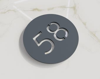 Anthracite Grey number plaque. Exam room numbers. Door number sign. Apartment number. Hotel room numbers.