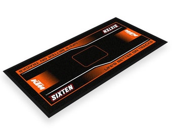 Tapis Moto KTM Marker 95x200 - Tapis Environnemental Moto - Pour les paddocks et le garage - Lavable et Ecologique - Idéal Cadeau Moto